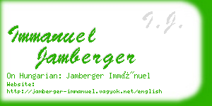 immanuel jamberger business card